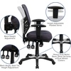 image:imageFlash Furniture Nicholas MidBack Swivel Desk Chair with Wheels Mesh Back Padded Seat and Armrests Adjustable Height Mesh Ergonomic Office Chair BlackDark Gray