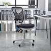 image:imageFlash Furniture Nicholas MidBack Swivel Desk Chair with Wheels Mesh Back Padded Seat and Armrests Adjustable Height Mesh Ergonomic Office Chair BlackDark Gray MeshWhite Frame