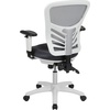 image:imageFlash Furniture Nicholas MidBack Swivel Desk Chair with Wheels Mesh Back Padded Seat and Armrests Adjustable Height Mesh Ergonomic Office Chair BlackDark Gray MeshWhite Frame