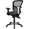 image:imageFlash Furniture Nicholas MidBack Swivel Desk Chair with Wheels Mesh Back Padded Seat and Armrests Adjustable Height Mesh Ergonomic Office Chair BlackDark Gray