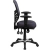 image:imageFlash Furniture Nicholas MidBack Swivel Desk Chair with Wheels Mesh Back Padded Seat and Armrests Adjustable Height Mesh Ergonomic Office Chair BlackDark Gray