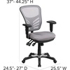 image:imageFlash Furniture Nicholas MidBack Swivel Desk Chair with Wheels Mesh Back Padded Seat and Armrests Adjustable Height Mesh Ergonomic Office Chair BlackGrey