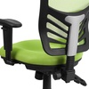 image:imageFlash Furniture Nicholas MidBack Swivel Desk Chair with Wheels Mesh Back Padded Seat and Armrests Adjustable Height Mesh Ergonomic Office Chair BlackGreen