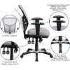 image:imageFlash Furniture Nicholas MidBack Swivel Desk Chair with Wheels Mesh Back Padded Seat and Armrests Adjustable Height Mesh Ergonomic Office Chair BlackGrey