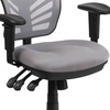 image:imageFlash Furniture Nicholas MidBack Swivel Desk Chair with Wheels Mesh Back Padded Seat and Armrests Adjustable Height Mesh Ergonomic Office Chair BlackGrey