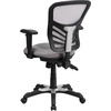 image:imageFlash Furniture Nicholas MidBack Swivel Desk Chair with Wheels Mesh Back Padded Seat and Armrests Adjustable Height Mesh Ergonomic Office Chair BlackGrey