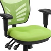 image:imageFlash Furniture Nicholas MidBack Swivel Desk Chair with Wheels Mesh Back Padded Seat and Armrests Adjustable Height Mesh Ergonomic Office Chair BlackGreen