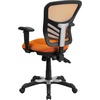 image:imageFlash Furniture Nicholas MidBack Swivel Desk Chair with Wheels Mesh Back Padded Seat and Armrests Adjustable Height Mesh Ergonomic Office Chair BlackOrange