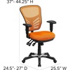 image:imageFlash Furniture Nicholas MidBack Swivel Desk Chair with Wheels Mesh Back Padded Seat and Armrests Adjustable Height Mesh Ergonomic Office Chair BlackOrange