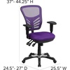 image:imageFlash Furniture Nicholas MidBack Swivel Desk Chair with Wheels Mesh Back Padded Seat and Armrests Adjustable Height Mesh Ergonomic Office Chair BlackPurple