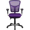 image:imageFlash Furniture Nicholas MidBack Swivel Desk Chair with Wheels Mesh Back Padded Seat and Armrests Adjustable Height Mesh Ergonomic Office Chair BlackPurple