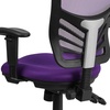 image:imageFlash Furniture Nicholas MidBack Swivel Desk Chair with Wheels Mesh Back Padded Seat and Armrests Adjustable Height Mesh Ergonomic Office Chair BlackPurple
