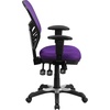 image:imageFlash Furniture Nicholas MidBack Swivel Desk Chair with Wheels Mesh Back Padded Seat and Armrests Adjustable Height Mesh Ergonomic Office Chair BlackPurple