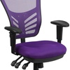 image:imageFlash Furniture Nicholas MidBack Swivel Desk Chair with Wheels Mesh Back Padded Seat and Armrests Adjustable Height Mesh Ergonomic Office Chair BlackPurple