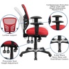 image:imageFlash Furniture Nicholas MidBack Swivel Desk Chair with Wheels Mesh Back Padded Seat and Armrests Adjustable Height Mesh Ergonomic Office Chair BlackRed