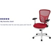 image:imageFlash Furniture Nicholas MidBack Swivel Desk Chair with Wheels Mesh Back Padded Seat and Armrests Adjustable Height Mesh Ergonomic Office Chair BlackRed MeshWhite Frame