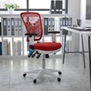 image:imageFlash Furniture Nicholas MidBack Swivel Desk Chair with Wheels Mesh Back Padded Seat and Armrests Adjustable Height Mesh Ergonomic Office Chair BlackRed MeshWhite Frame