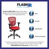 image:imageFlash Furniture Nicholas MidBack Swivel Desk Chair with Wheels Mesh Back Padded Seat and Armrests Adjustable Height Mesh Ergonomic Office Chair BlackRed