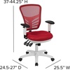 image:imageFlash Furniture Nicholas MidBack Swivel Desk Chair with Wheels Mesh Back Padded Seat and Armrests Adjustable Height Mesh Ergonomic Office Chair BlackRed MeshWhite Frame