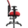 image:imageFlash Furniture Nicholas MidBack Swivel Desk Chair with Wheels Mesh Back Padded Seat and Armrests Adjustable Height Mesh Ergonomic Office Chair BlackRed