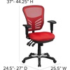 image:imageFlash Furniture Nicholas MidBack Swivel Desk Chair with Wheels Mesh Back Padded Seat and Armrests Adjustable Height Mesh Ergonomic Office Chair BlackRed