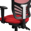 image:imageFlash Furniture Nicholas MidBack Swivel Desk Chair with Wheels Mesh Back Padded Seat and Armrests Adjustable Height Mesh Ergonomic Office Chair BlackRed