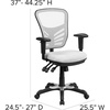 image:imageFlash Furniture Nicholas MidBack Swivel Desk Chair with Wheels Mesh Back Padded Seat and Armrests Adjustable Height Mesh Ergonomic Office Chair BlackWhite