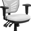 image:imageFlash Furniture Nicholas MidBack Swivel Desk Chair with Wheels Mesh Back Padded Seat and Armrests Adjustable Height Mesh Ergonomic Office Chair BlackWhite