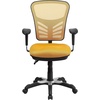 image:imageFlash Furniture Nicholas MidBack Swivel Desk Chair with Wheels Mesh Back Padded Seat and Armrests Adjustable Height Mesh Ergonomic Office Chair BlackYelloworange