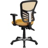 image:imageFlash Furniture Nicholas MidBack Swivel Desk Chair with Wheels Mesh Back Padded Seat and Armrests Adjustable Height Mesh Ergonomic Office Chair BlackYelloworange