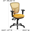 image:imageFlash Furniture Nicholas MidBack Swivel Desk Chair with Wheels Mesh Back Padded Seat and Armrests Adjustable Height Mesh Ergonomic Office Chair BlackYelloworange