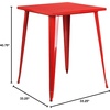 image:imageFlash Furniture Nolan Commercial Grade 315 Square Orange Metal IndoorOutdoor Bar Height TableRed