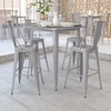 image:imageFlash Furniture Nolan Commercial Grade 315 Square Orange Metal IndoorOutdoor Bar Height TableSilver