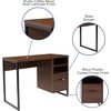image:imageFlash Furniture Northbrook Rustic Coffee Wood Grain Finish Computer Desk with Black Metal Frame