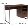 image:imageFlash Furniture Northbrook Rustic Coffee Wood Grain Finish Computer Desk with Black Metal Frame