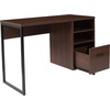 image:imageFlash Furniture Northbrook Rustic Coffee Wood Grain Finish Computer Desk with Black Metal Frame