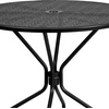 image:imageFlash Furniture Oia Commercial Grade 3525 Round Black IndoorOutdoor Steel Patio Table Set with 4 Round Back ChairsBlack