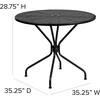 image:imageFlash Furniture Oia Commercial Grade 3525 Round Black IndoorOutdoor Steel Patio Table Set with 4 Round Back ChairsBlack