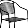 image:imageFlash Furniture Oia Commercial Grade 3525 Round Black IndoorOutdoor Steel Patio Table Set with 4 Round Back ChairsBlack