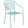 image:imageFlash Furniture Oia Commercial Grade 3525 Round Black IndoorOutdoor Steel Patio Table Set with 4 Round Back ChairsSky Blue