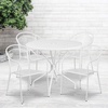 image:imageFlash Furniture Oia Commercial Grade 3525 Round Black IndoorOutdoor Steel Patio Table Set with 4 Round Back ChairsWhite