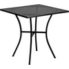 image:imageFlash Furniture Oia Commercial Grade 355 Square Black IndoorOutdoor Steel Patio Table Set with 4 Square Back ChairsBlack