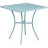 image:imageFlash Furniture Oia Commercial Grade 355 Square Black IndoorOutdoor Steel Patio Table Set with 4 Square Back ChairsSky Blue