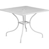 image:imageFlash Furniture Oia Commercial Grade 355 Square Black IndoorOutdoor Steel Patio Table Set with 4 Square Back ChairsWhite