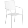 image:imageFlash Furniture Oia Commercial Grade 355 Square Black IndoorOutdoor Steel Patio Table Set with 4 Square Back ChairsWhite