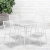 image:imageFlash Furniture Oia Commercial Grade 355 Square Black IndoorOutdoor Steel Patio Table Set with 4 Square Back ChairsWhite