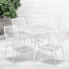 image:imageFlash Furniture Oia Commercial Grade 355 Square Black IndoorOutdoor Steel Patio Table Set with 4 Square Back ChairsWhite