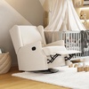 image:imageFlash Furniture Omma Swivel Glider Rocking Recliner Manual Wingback Recliner with 360 Degree Swivel for Living Room Bedroom or Nursery Upholstered Dark GrayCream