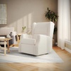 image:imageFlash Furniture Omma Swivel Glider Rocking Recliner Manual Wingback Recliner with 360 Degree Swivel for Living Room Bedroom or Nursery Upholstered Dark GrayOffwhite Boucle