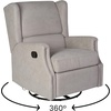 image:imageFlash Furniture Omma Swivel Glider Rocking Recliner Manual Wingback Recliner with 360 Degree Swivel for Living Room Bedroom or Nursery Upholstered Dark GrayLight Gray